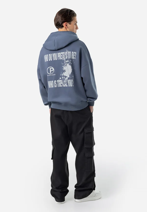 PILLAT BOXY JACKET - Sweatjacke - washed shadow blue