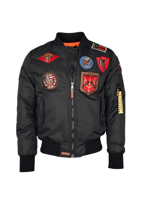 PILOTENSTIL MIT PATCHES - Bomberjacke - black