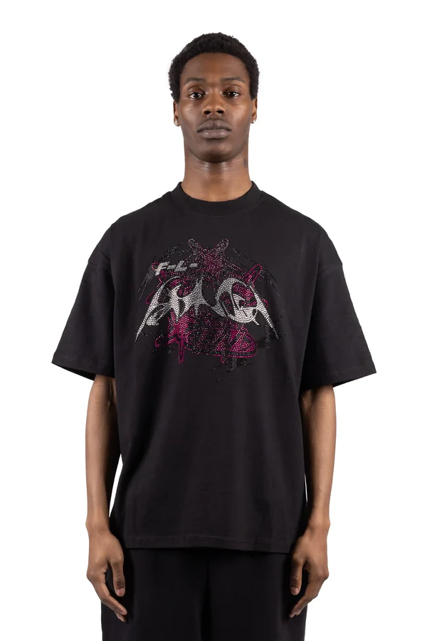 PINK FUTURE RHINESTONE UNISEX - T-Shirt print - black