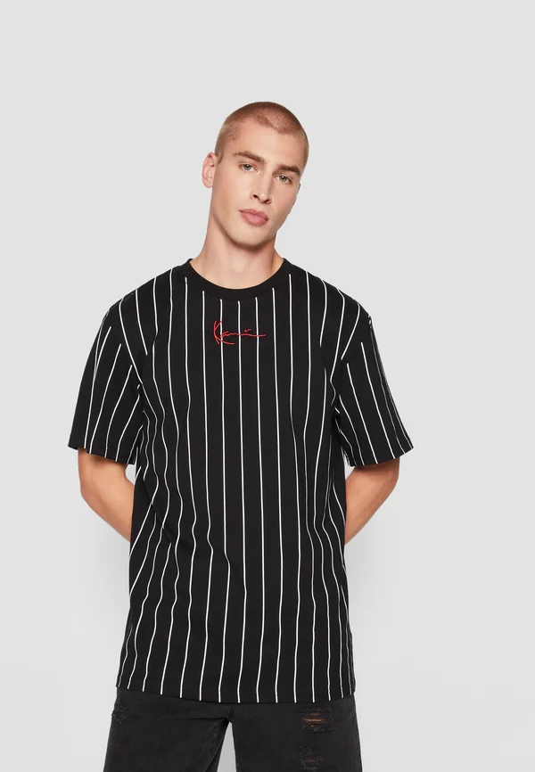 PINSTRIPE ESSENTIAL TEE UNISEX 2 PACK - T-Shirt print - black/white