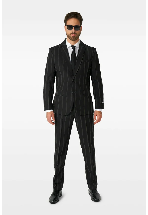 PINSTRIPE GLOW IN THE DARK - Anzug - black