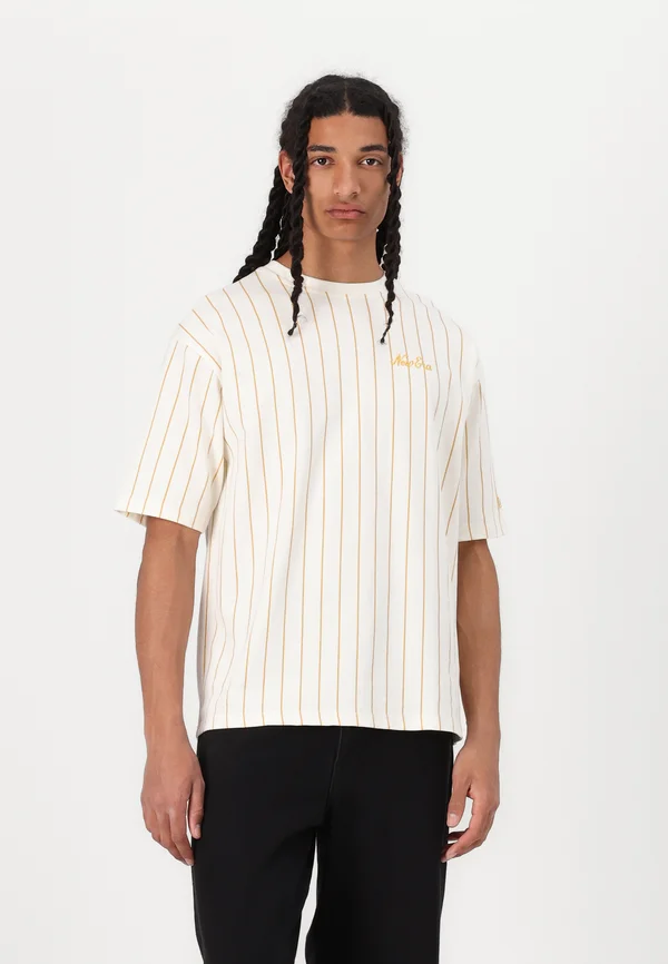 PINSTRIPE TEE - T-Shirt print - off white/yellow