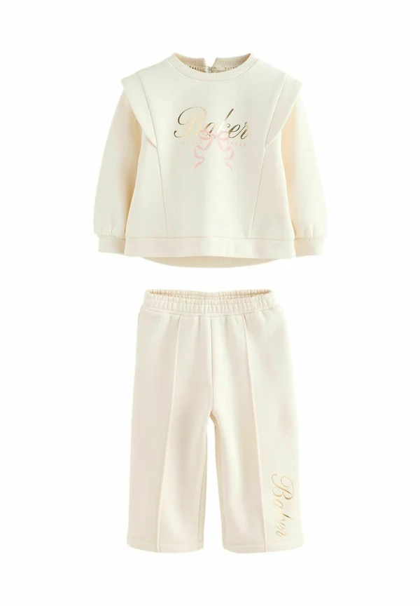 PINTUCK WIDE LEG JOGGER SET - Jogginghose - cream