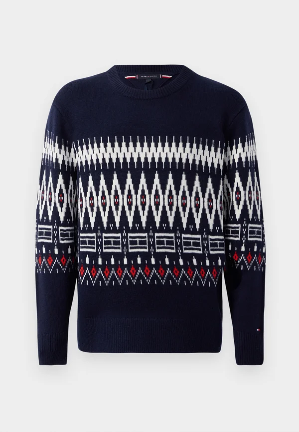 PLACED FAIRISLE BLEND CREW UNISEX - Strickpullover - desert sky/ivory petal