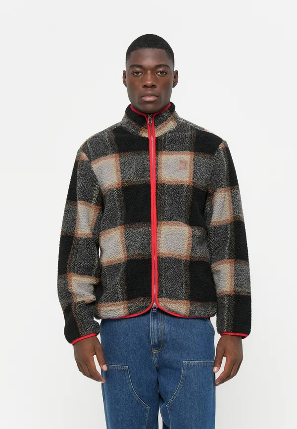 PLAID - Fleecejacke - black/cream