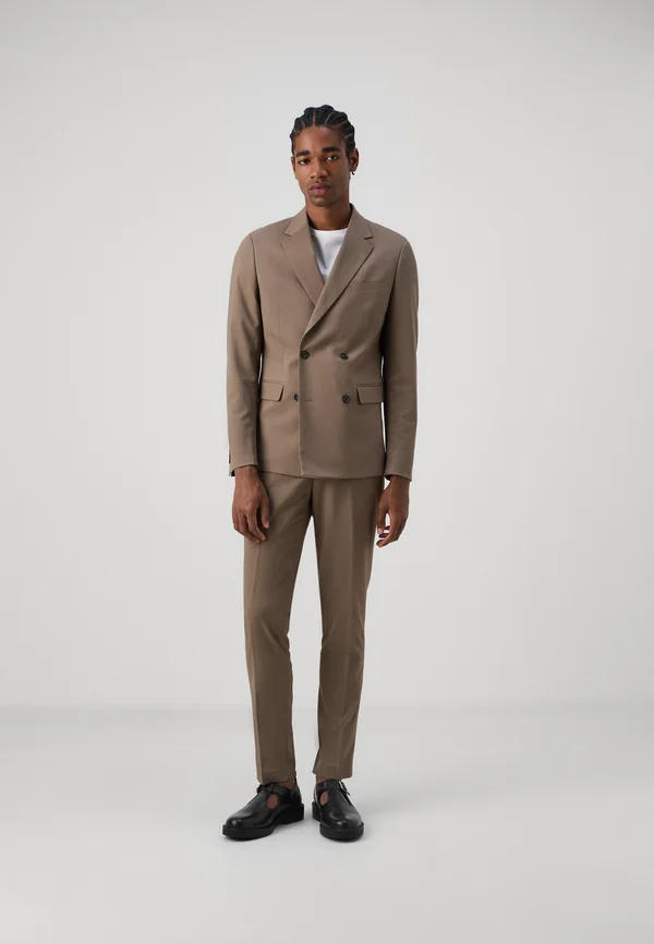 PLAIN MENS SUIT - Anzug - deep sand melange