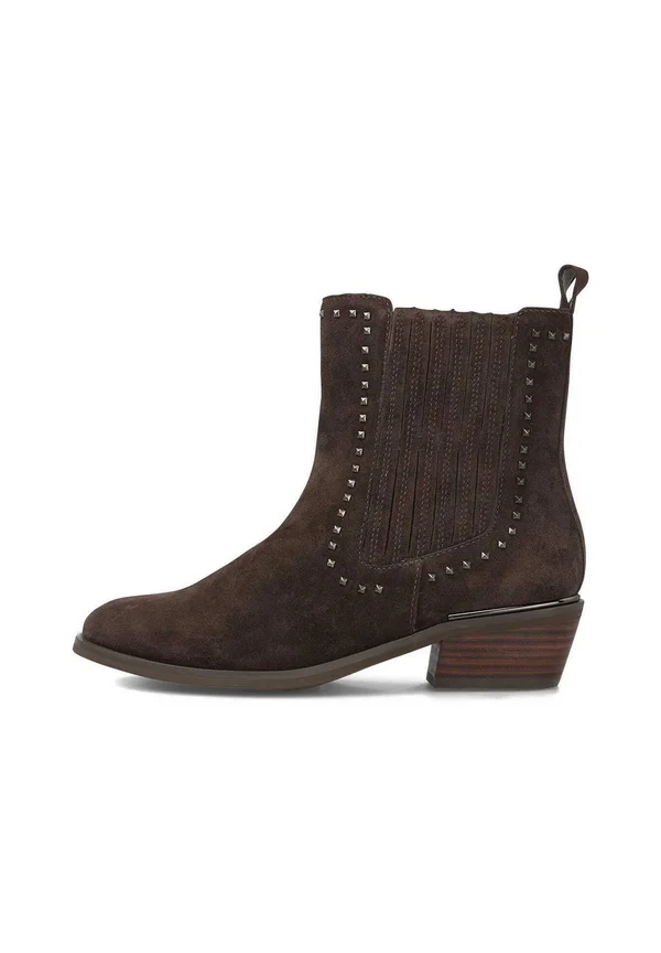 PLANO PARA CON PUNTERA AFILADA Y SIN CIERRE - Cowboy-/Bikerstiefelette - marrón jaspeado