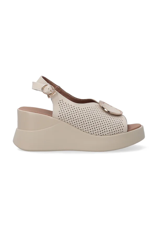 Plateausandalette - beige