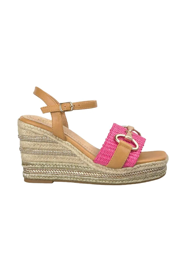 Plateausandalette - fucsia jaspeado