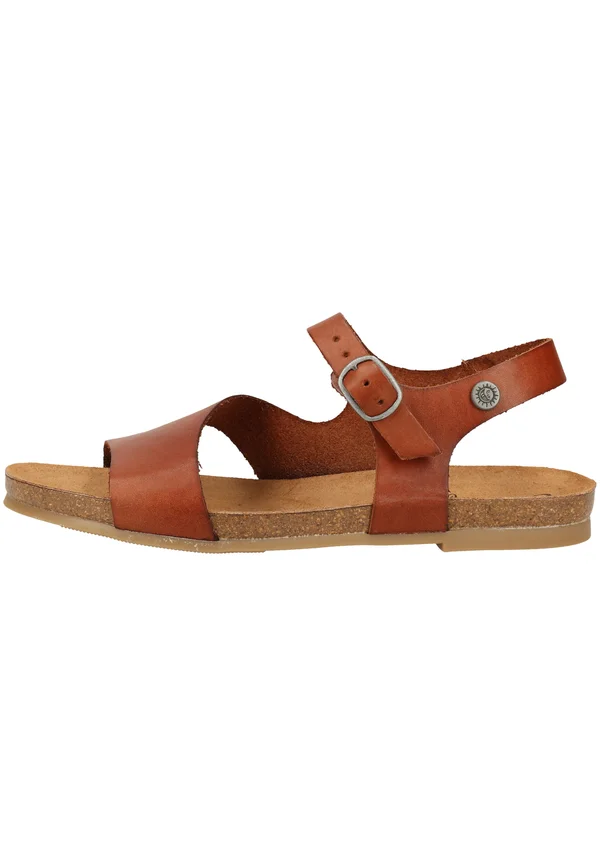 Plateausandalette - kastanie