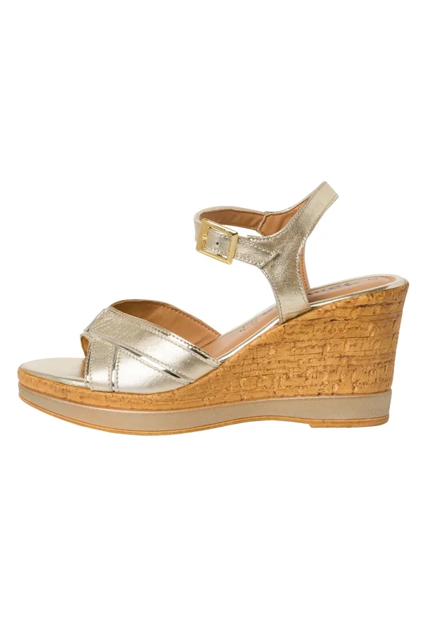 Plateausandalette - light gold met