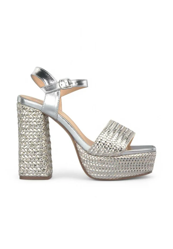 Plateausandalette - plateado