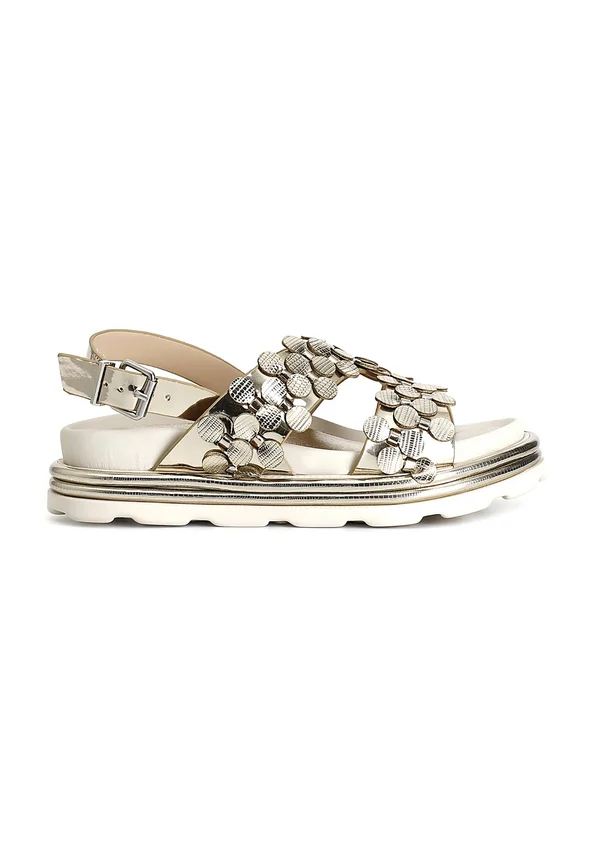 Plateausandalette - silver-bronze