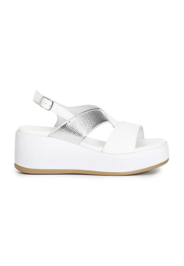 Plateausandalette - silver white