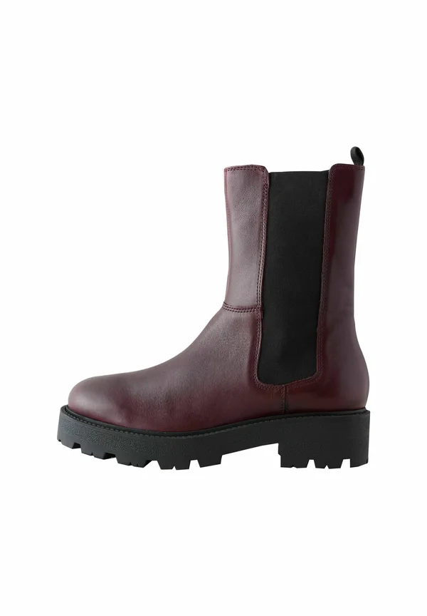 Plateaustiefelette - burgundy red leather