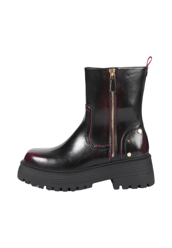 Plateaustiefelette - burgundy