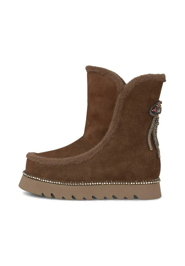 Plateaustiefelette - Camel