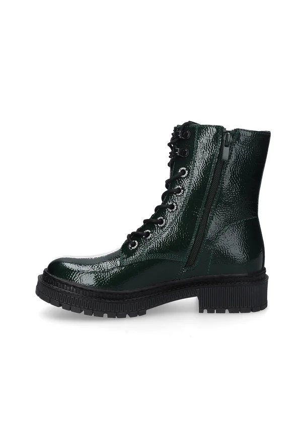 Plateaustiefelette -  dunkelgrun schwarz