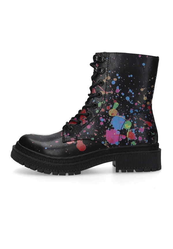 Plateaustiefelette - schwarz rot