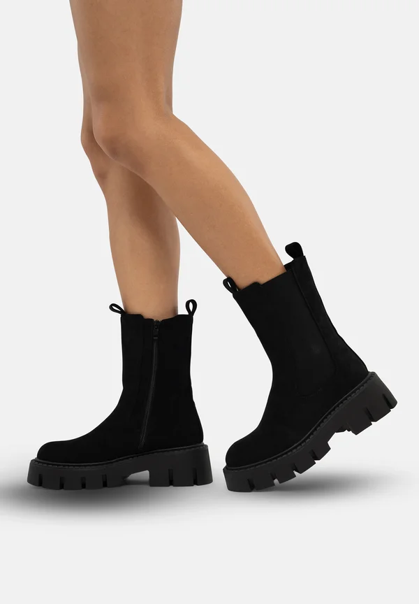 Plateaustiefelette - schwarz
