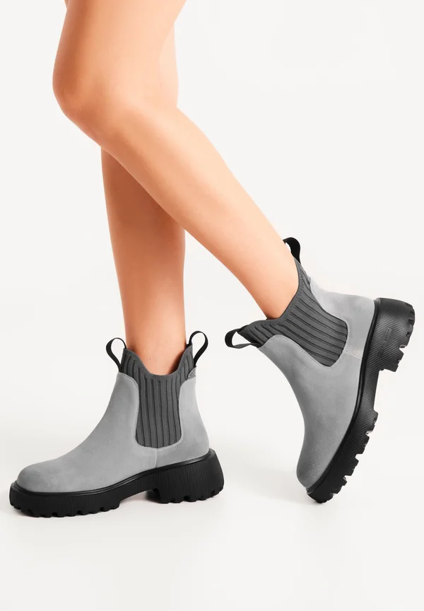 Plateaustiefelette - sea fog grey