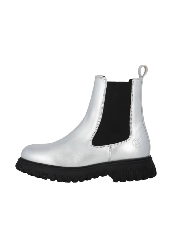 Plateaustiefelette - silber