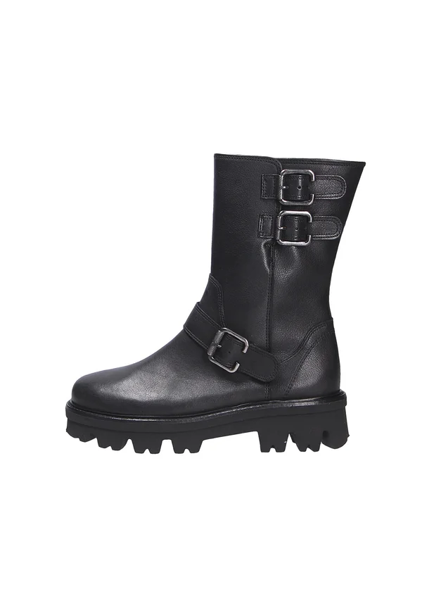 Plateaustiefelette - washed calf black