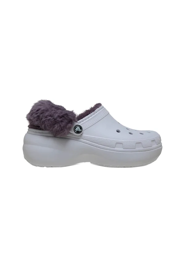 PLATFM LINED FUZZ STRAP  - Pantolette flach - frosted grape
