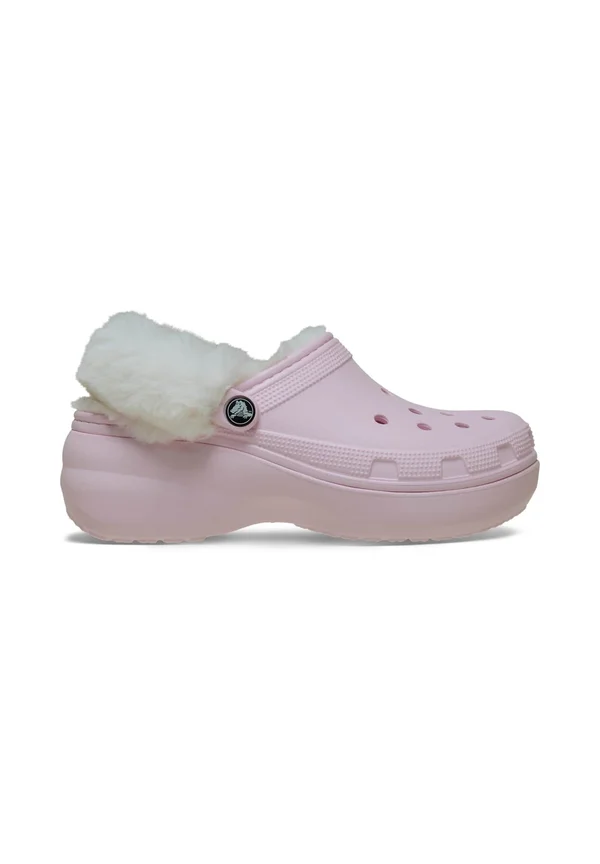 PLATFM LINED FUZZ STRAP  - Pantolette flach - pink milk