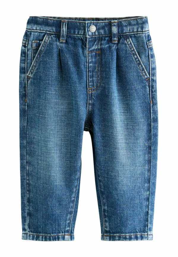 PLEAT FRONT  REGULAR FIT - Jeans Tapered Fit - mid blue denim
