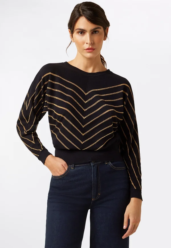 PLUME - Strickpullover - black