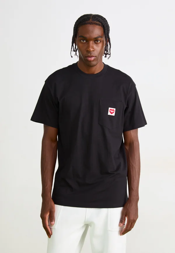 POCKET HEART - T-Shirt basic - black/red