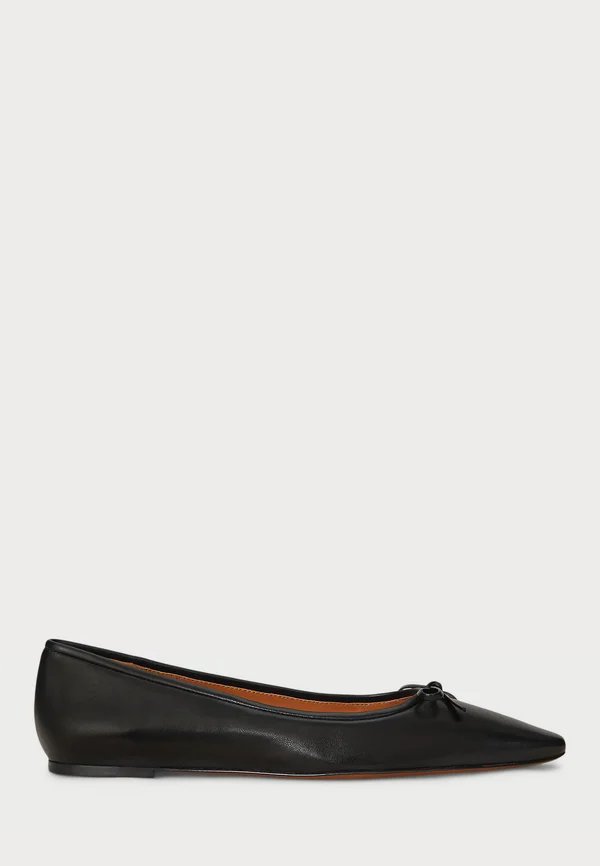 POINTED LEATHER BALLET FLAT - Klassischer Ballerina - black
