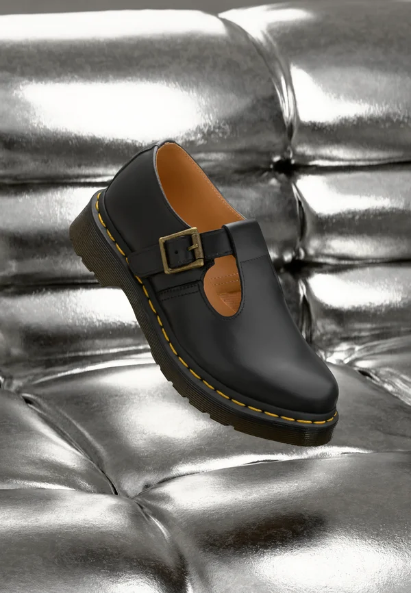 POLLEY T BAR SHOE - Slipper - black smooth