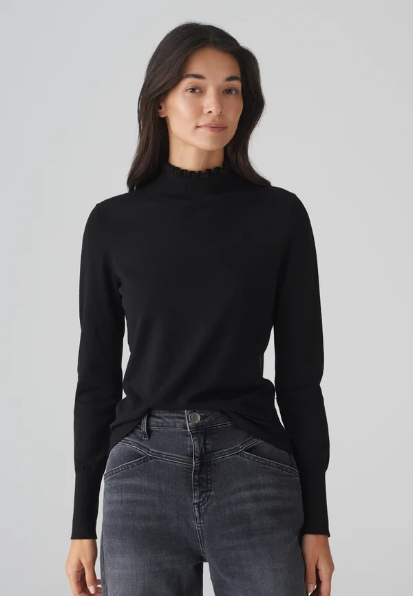 POLLUNA - Strickpullover - black