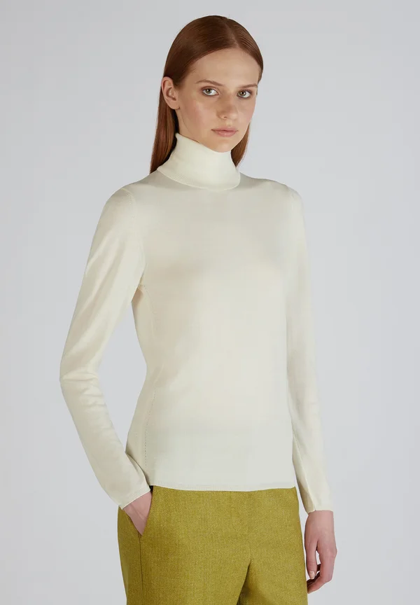 POLO NECK-ZANONE - Strickpullover - milk