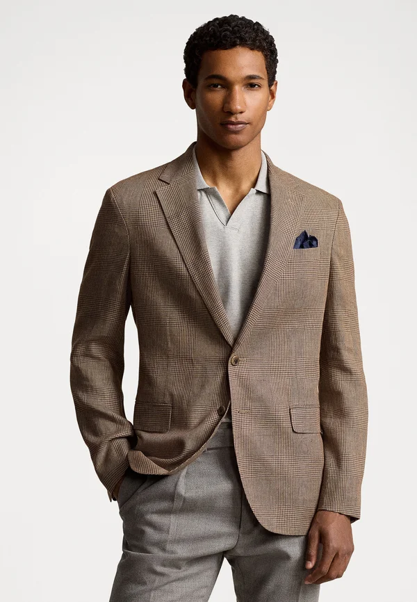 POLO SOFT MODERN GLEN PLAID SUIT JACKET - Anzugsakko - tan/brown