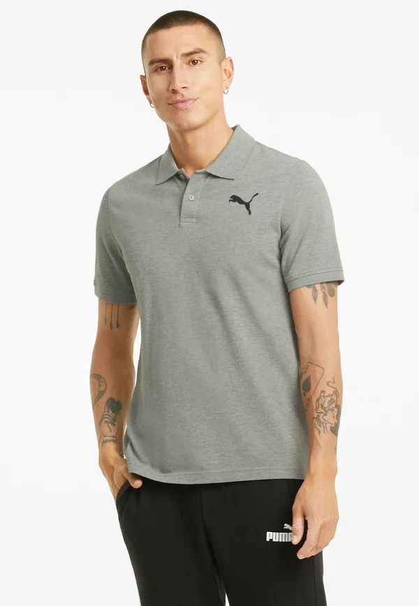 Poloshirt - medium gray heather-cat