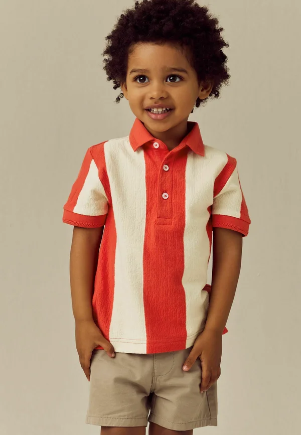 Poloshirt - red white stripe