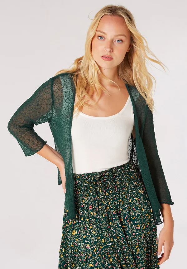 POPCORN SHRUG - Strickjacke - green