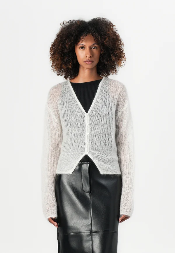 POPPIE CARDIGAN - Strickjacke - clear cream