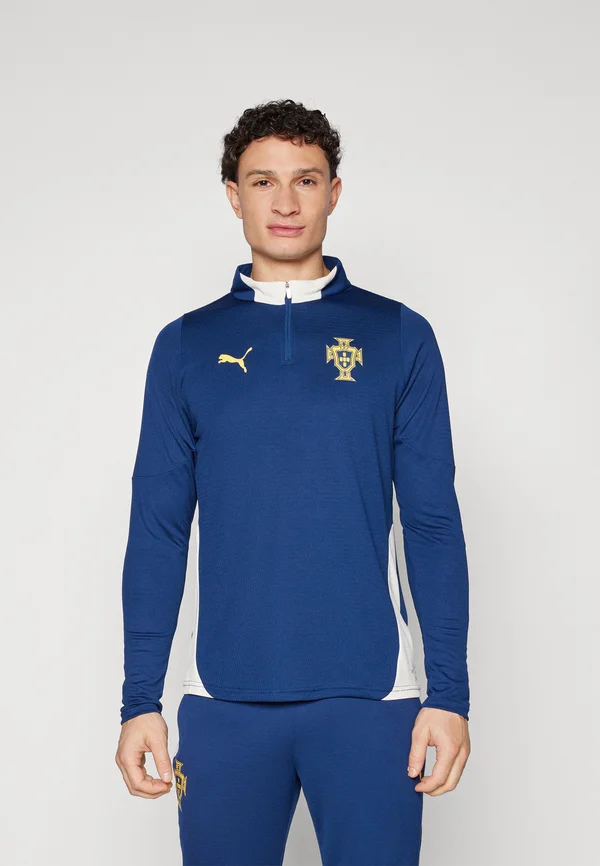 PORTUGAL FPF TRAINING 1/4 ZIP TOP - Nationalmannschaft - persian blue/sugared almond