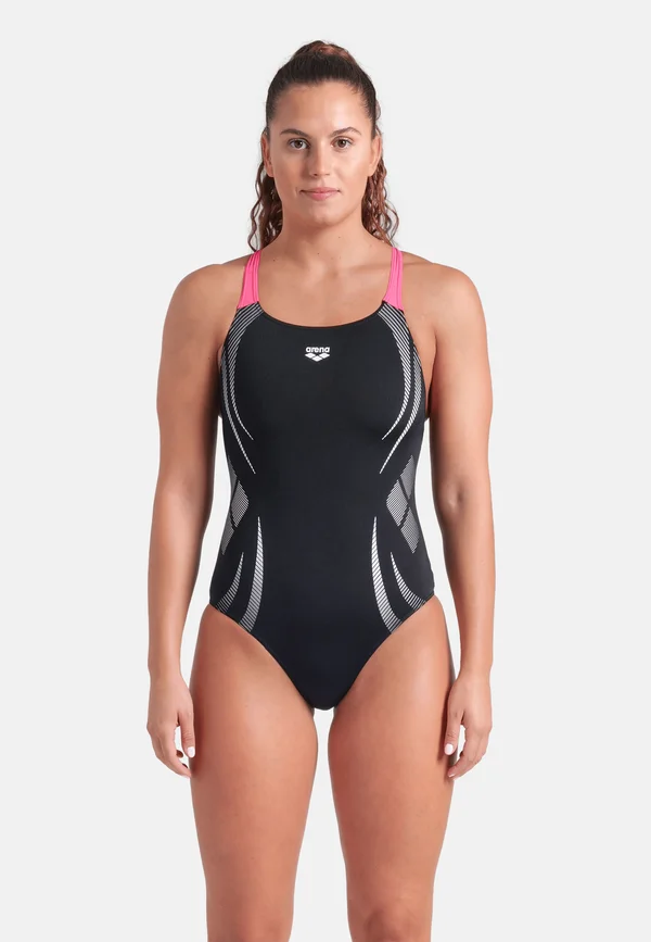 POSEIDONIA - Badeanzug - black-shocking pink