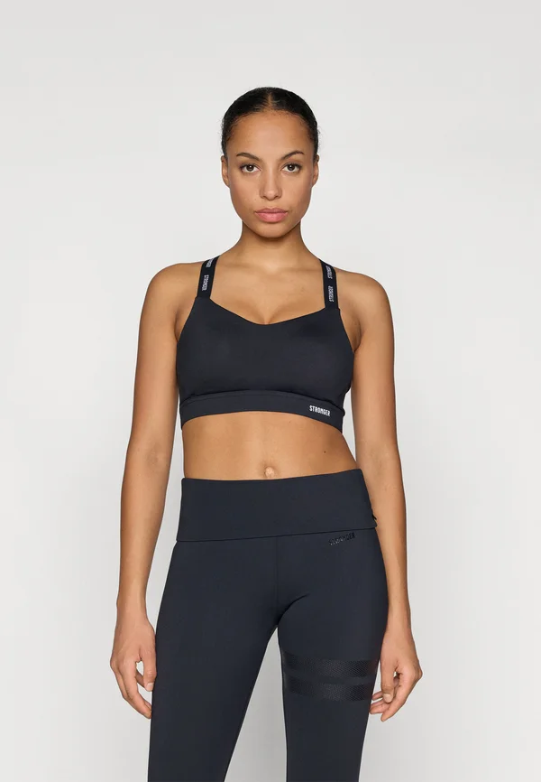 POWER BRA - Sport-BH mit mittlerer Stützkraft - black