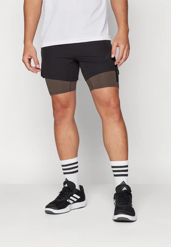 POWER WORKOUT TWO-IN-ONE - Kurze Sporthose - black/carbon