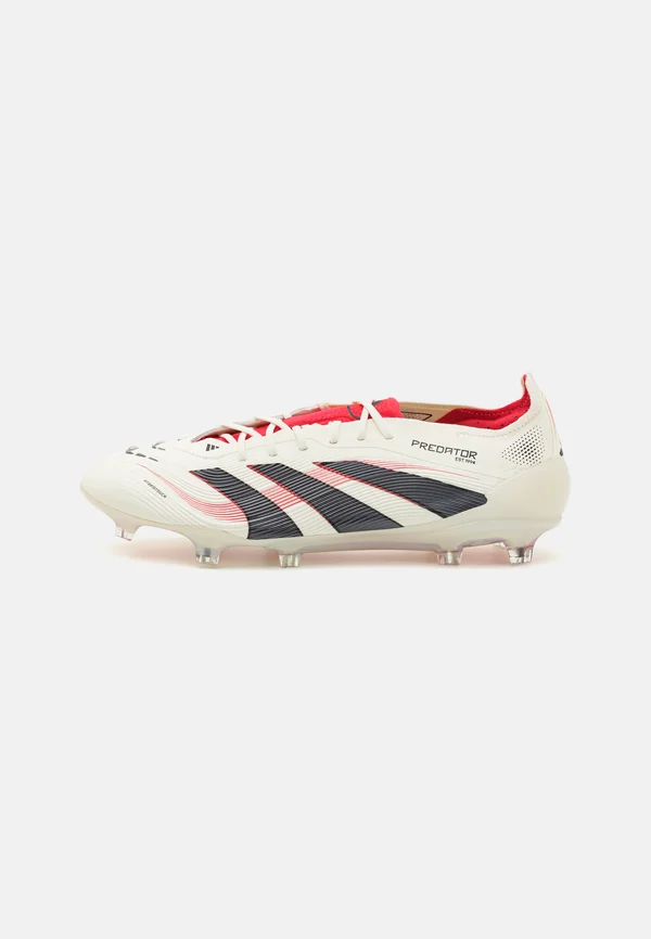 PREDATOR ELITE FIRM GROUND - Fußballschuh Nocken - off white/core black/pure ruby