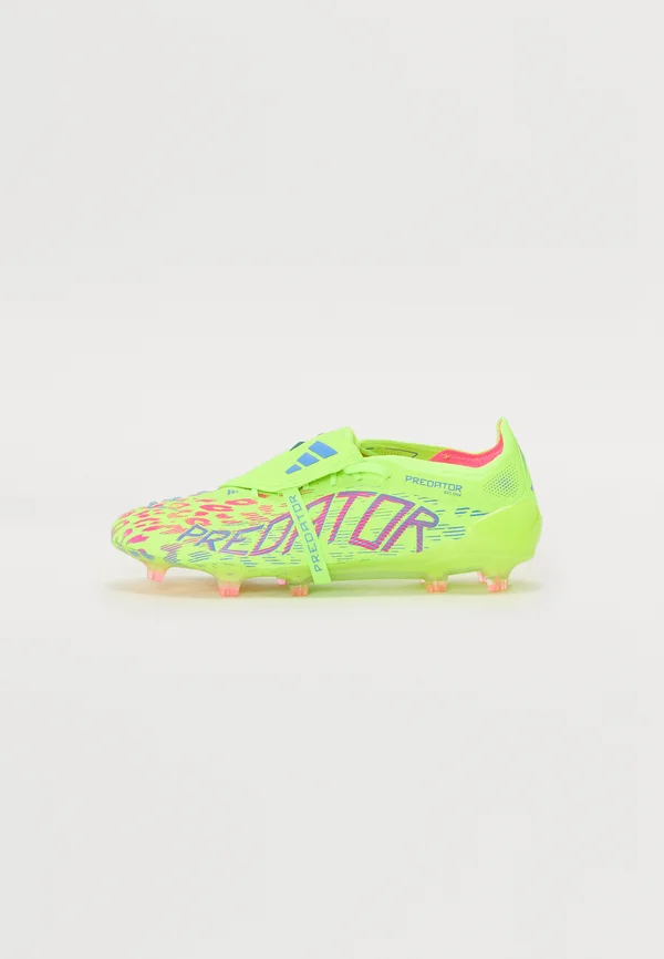 PREDATOR ELITE FOLD-OVER TONGUE FIRM GROUND - Fußballschuh Nocken - lucid lemon/lucid pink/blue fusion