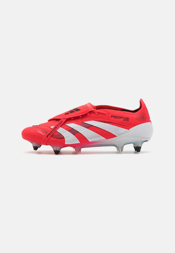 PREDATOR ELITE FOLD-OVER TONGUE SOFT GROUND - Fußballschuh Stollen - lucid red/footwear white/core black