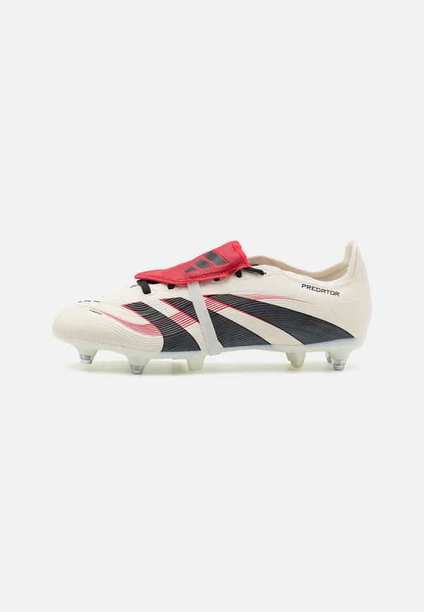 PREDATOR LEAGUE FOLD-OVER TONGUE SOFT GROUND - Fußballschuh Stollen - off-white/core black/pure ruby