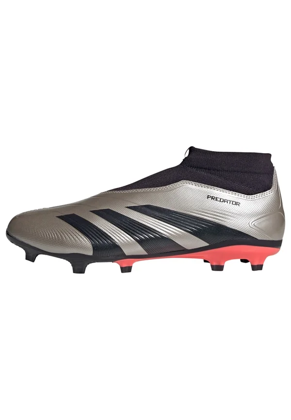 PREDATOR LEAGUE LACELESS FG - Fußballschuh Nocken - platinum metallic   aurora black   turbo